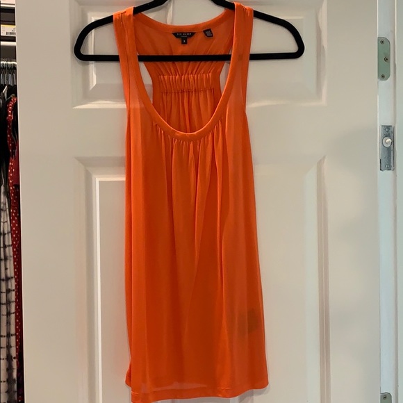 Ted Baker Sheer orange blouse size 3, never worn - Picture 4 of 5